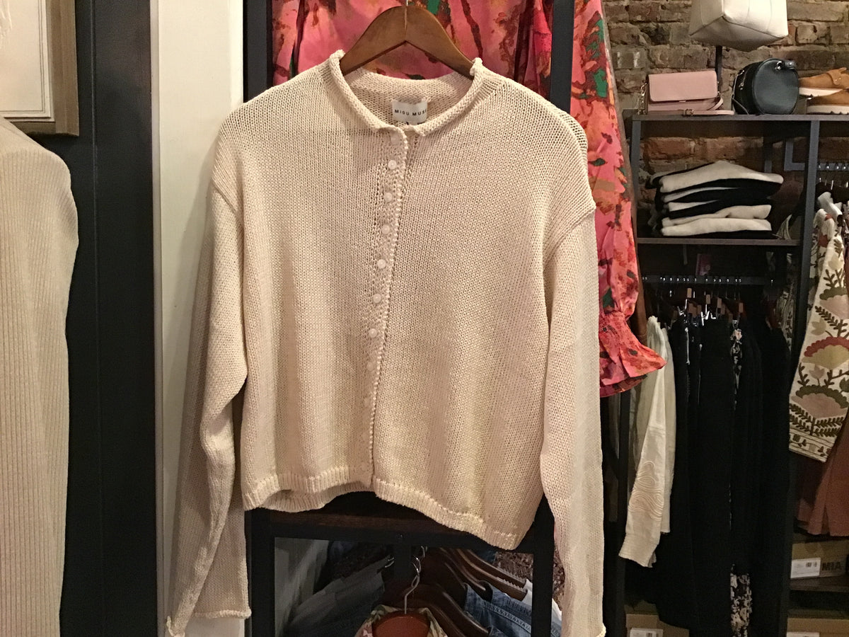 Cream Button Front Cardigan