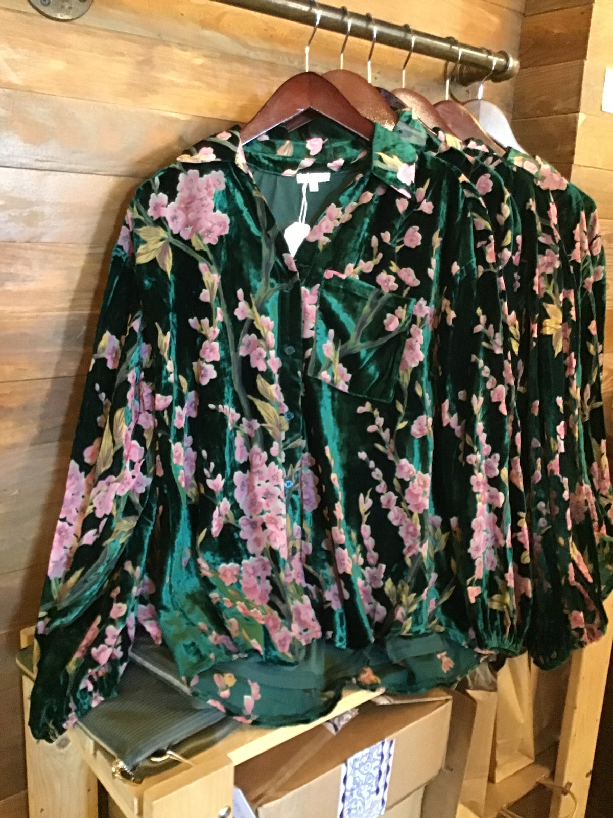 Hunter Green Botanical Button-Up