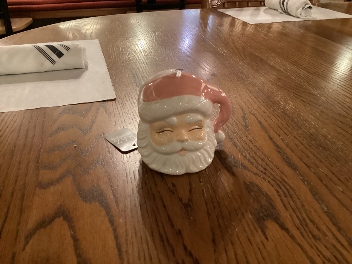 3.5 Pink Santa Ornament