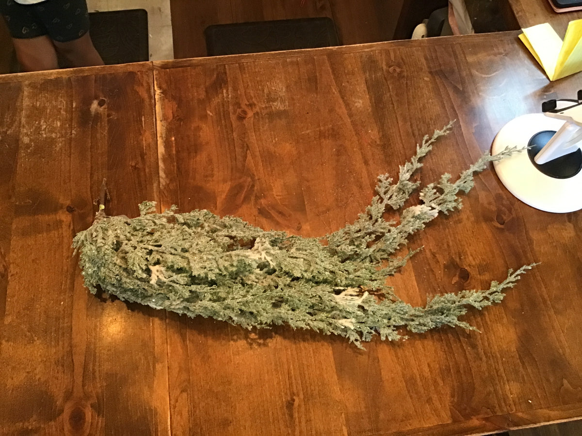 30" Hanging Flocked Cedar Branch
