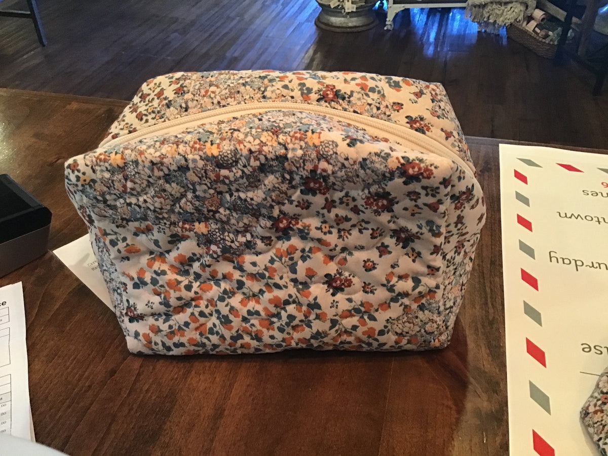 Winchester Orange Quilted Large Makeup Bag