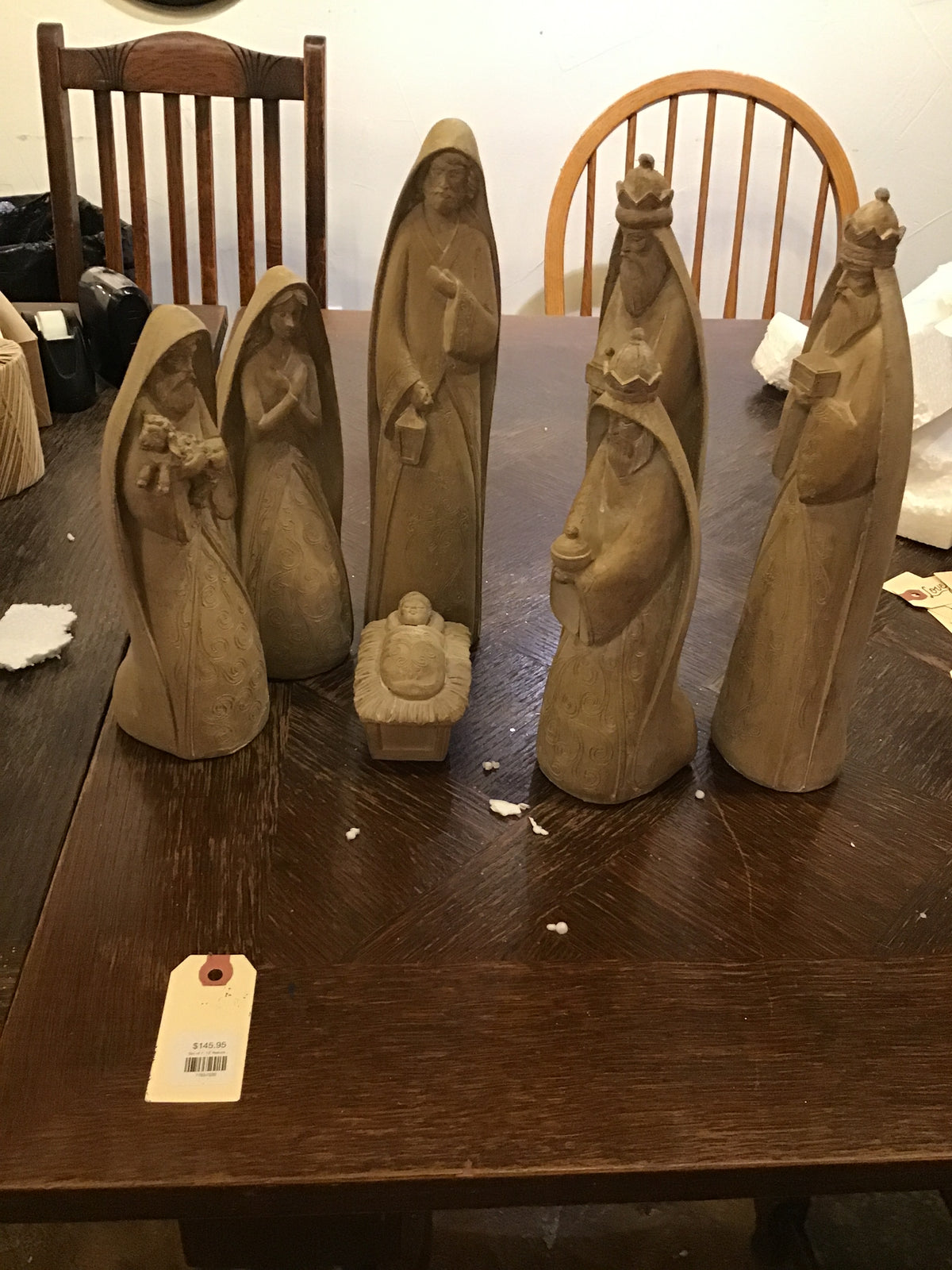 Set of 7, 12' Natural Nativity