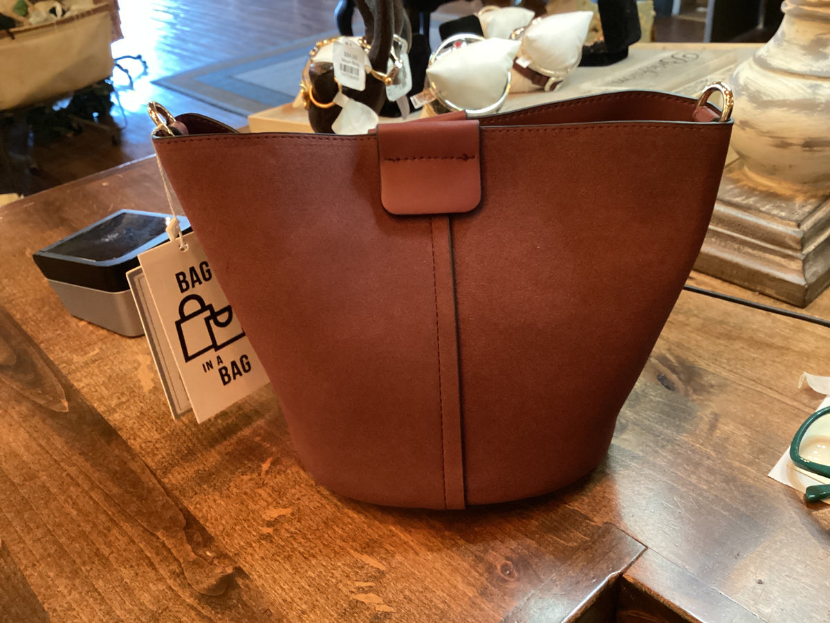 Farrah Suede Bucket Bag - Wine