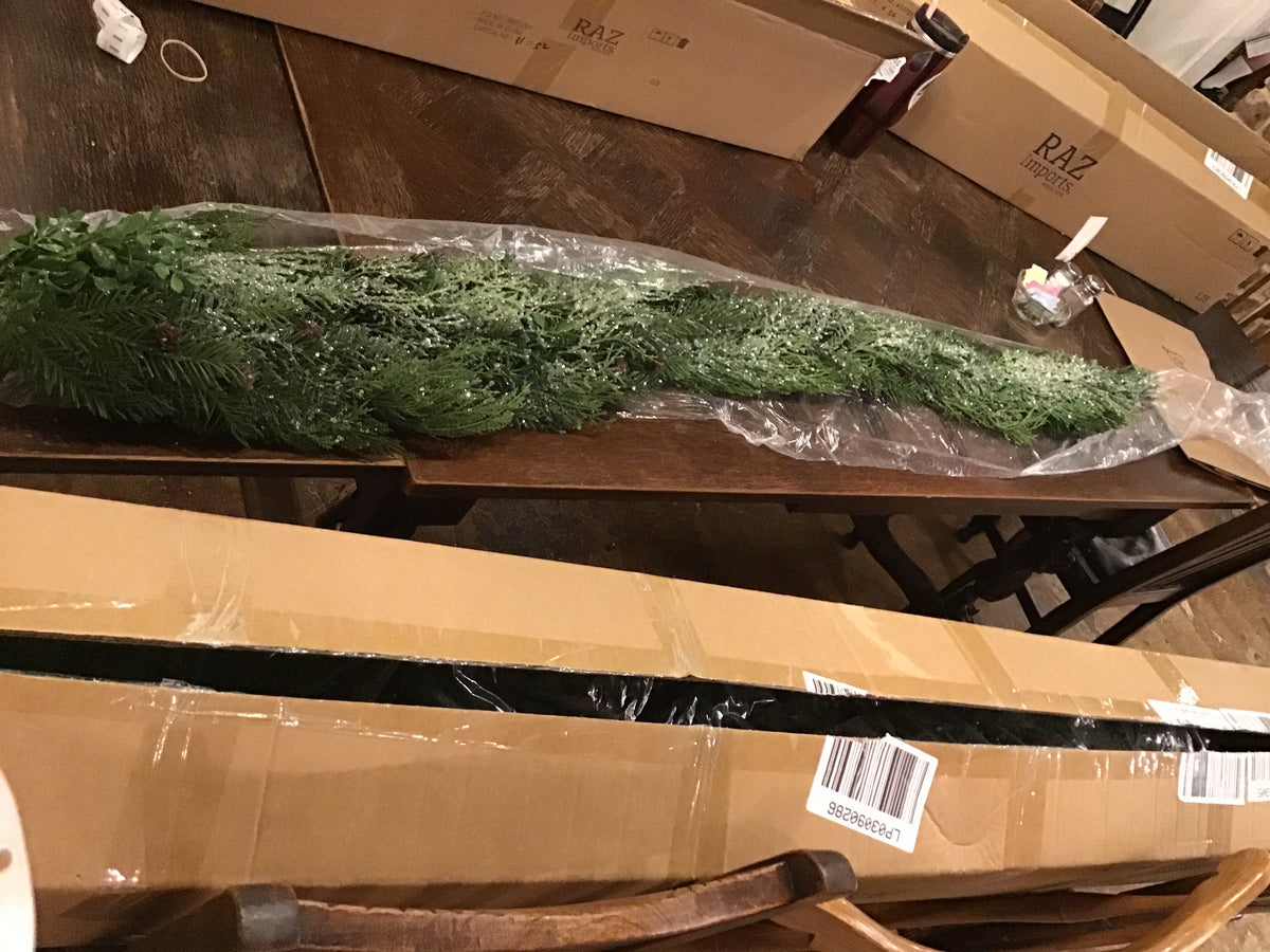 6" Iced Mixed Greenery Garland