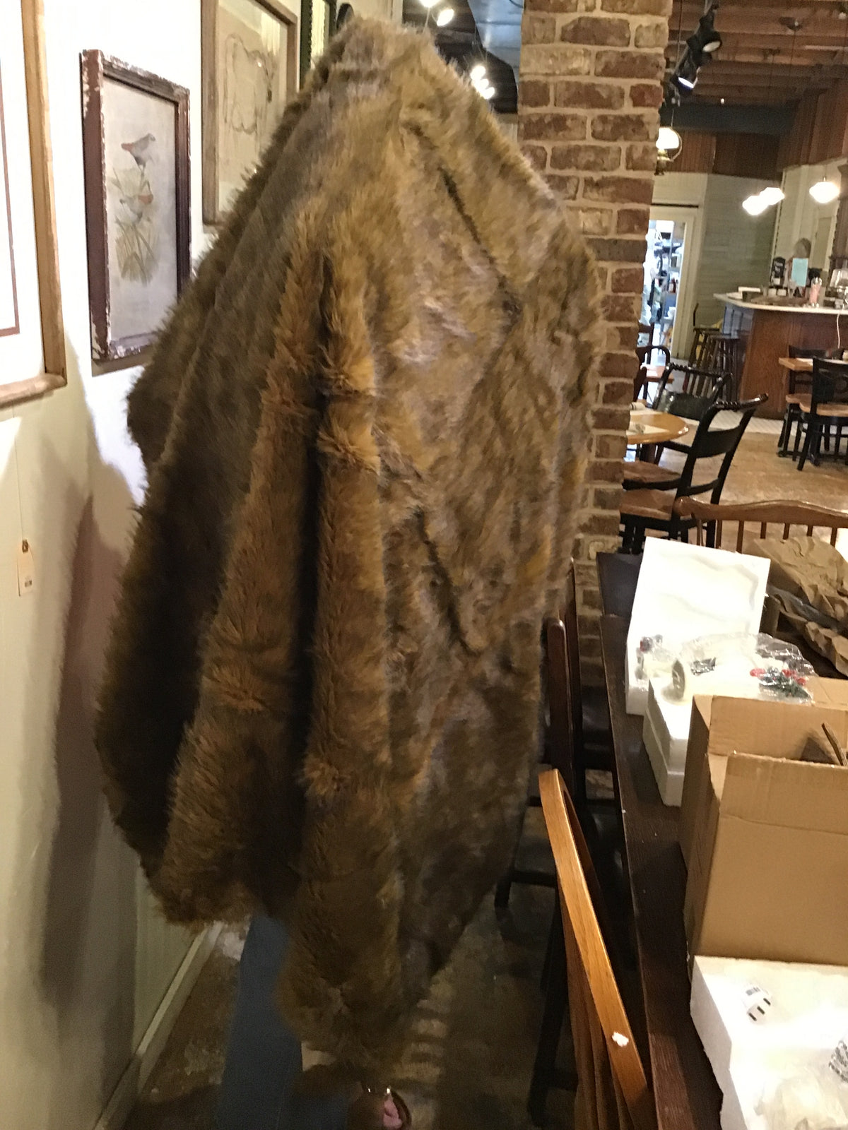 Brown Faux Fur Throw Blanket