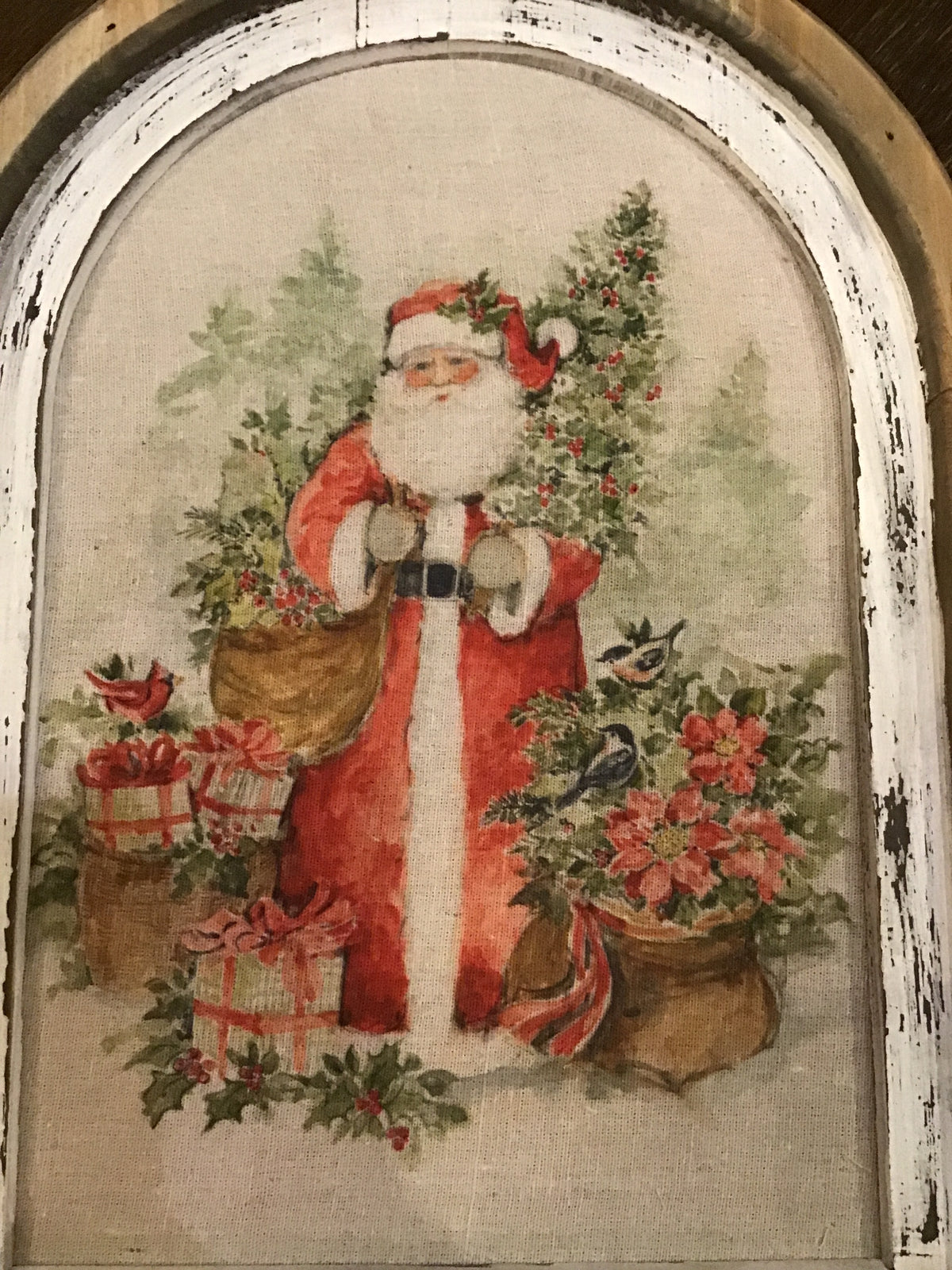 16.5 Watercolor Holiday Santa Framed Wall Art