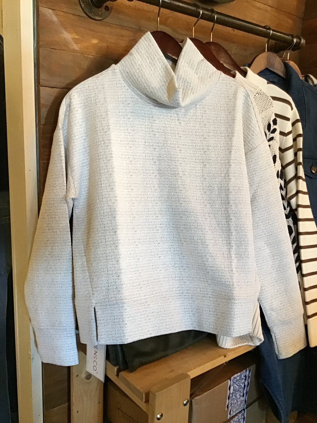 Frost Grey Funnel Neck Top