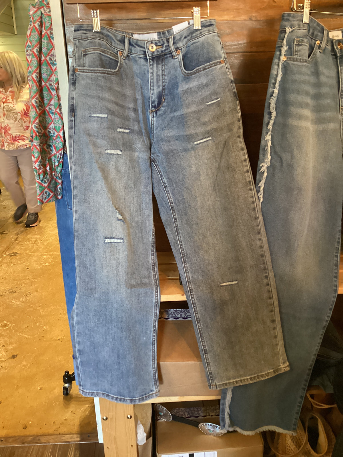 Audrey Super Straight Mid Rise Crop Jeans