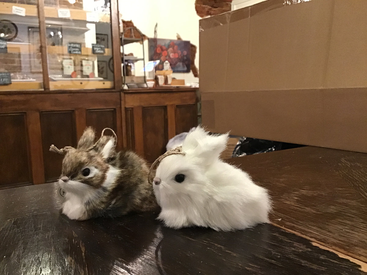 3.5" Fur Winter Rabbit Ornament
