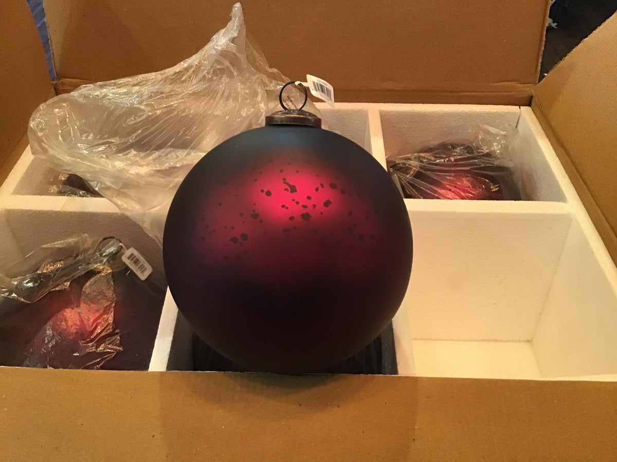 Matte Garnet Glass Ball Ornament, 6"