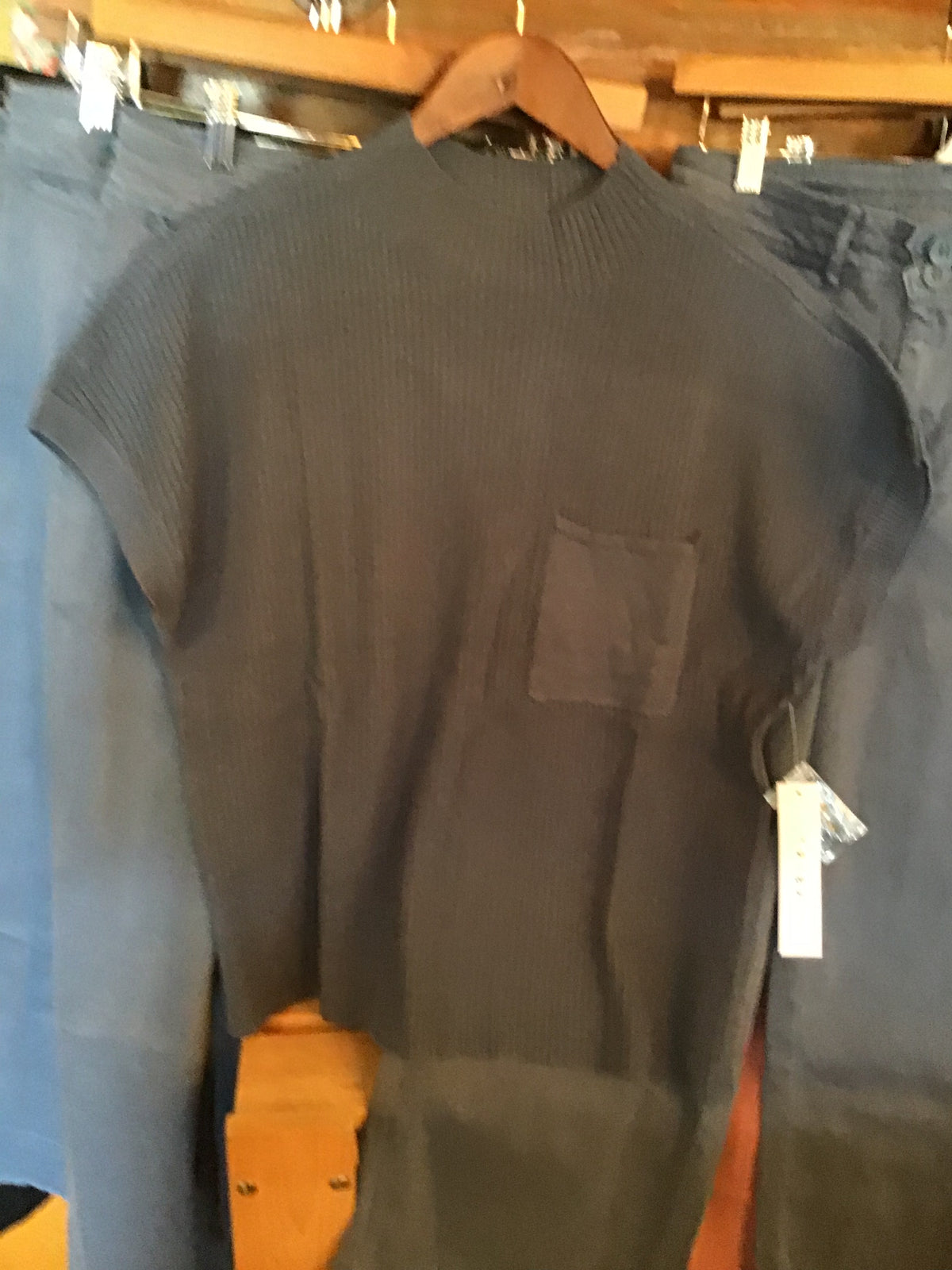 Slate Blue Dolman Sweater with Pockets
