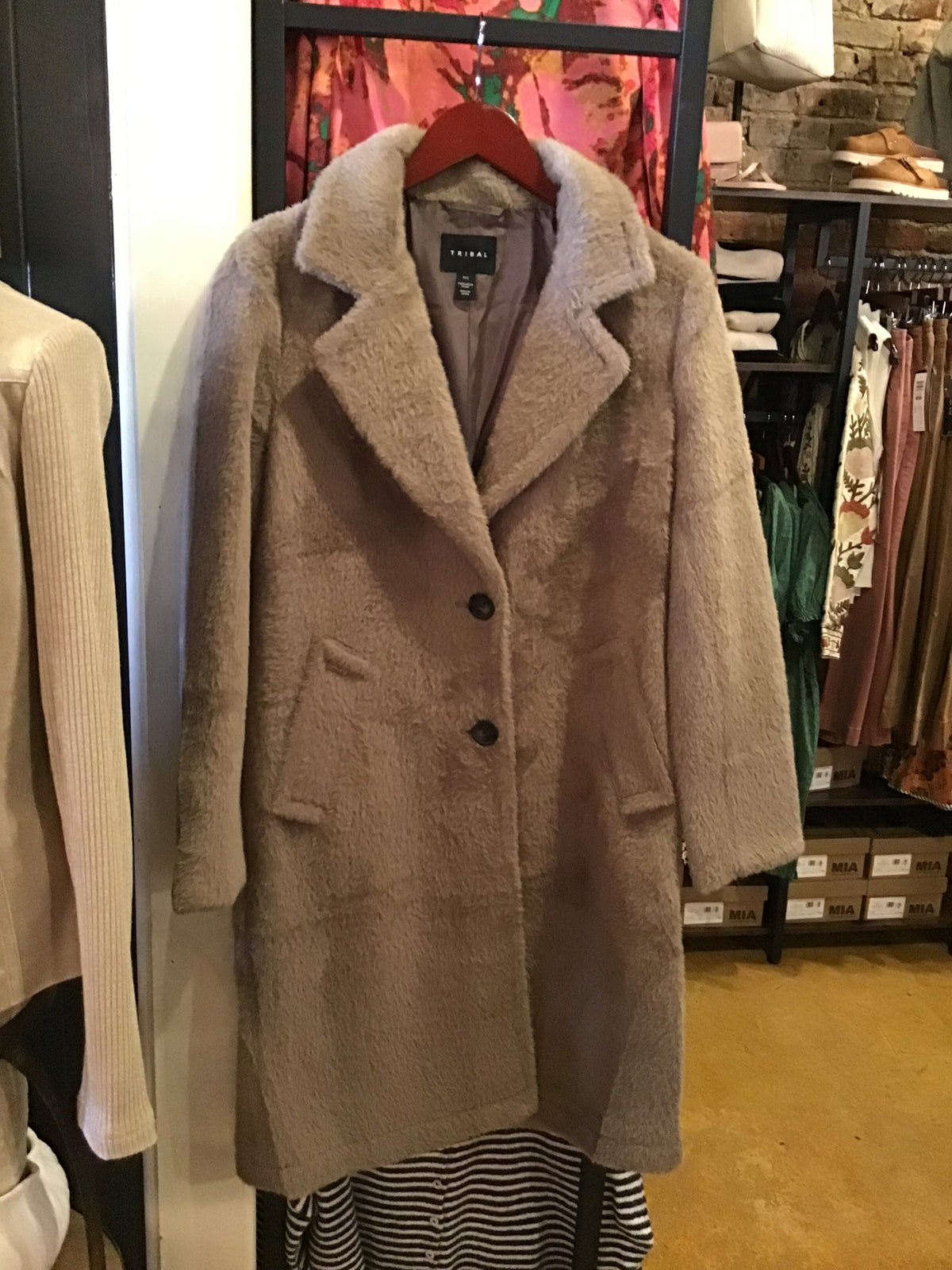 Fossil Long Sleeve Button Front Coat w/Lining