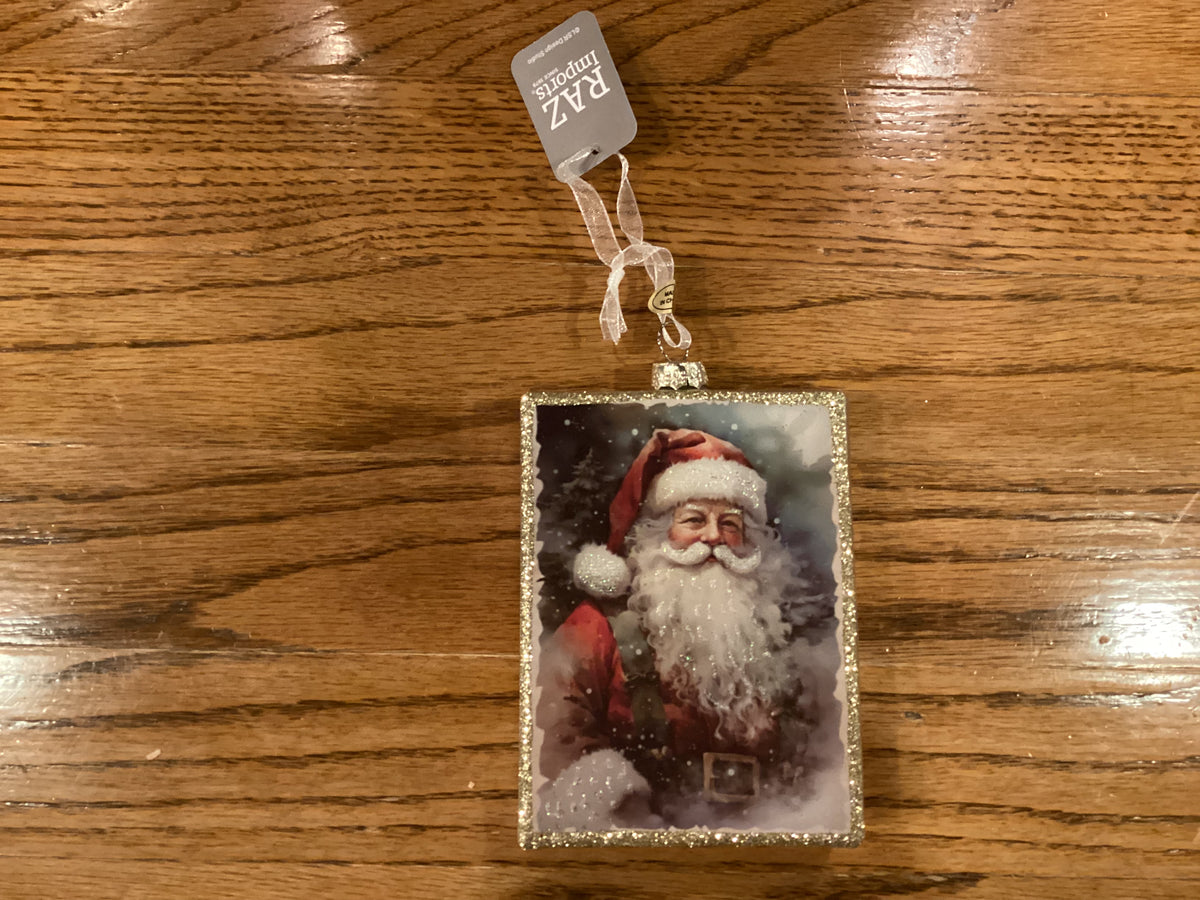5" Santa Wishes Rectangle Ornament