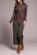 Plum Wine Turtleneck Lined Top