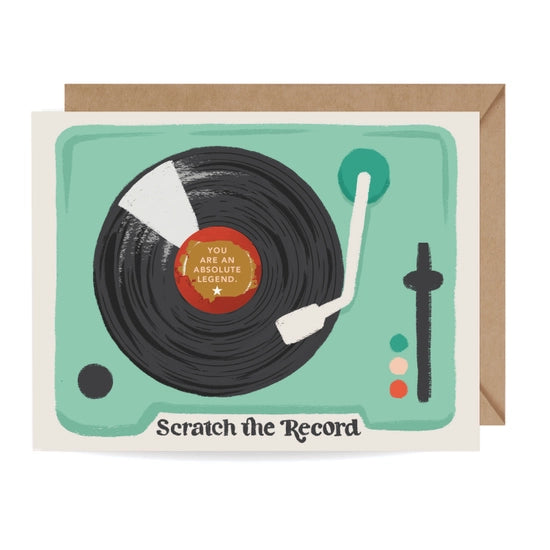 record player scratch off card